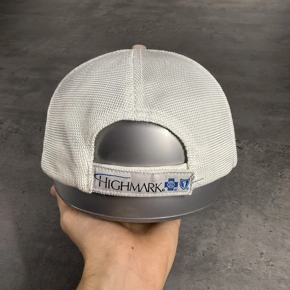 Vintage Pittsburgh Penguins Hat Gray Black Plaid Distressed Mesh Trucker Cap NHL - Picture 5 of 7